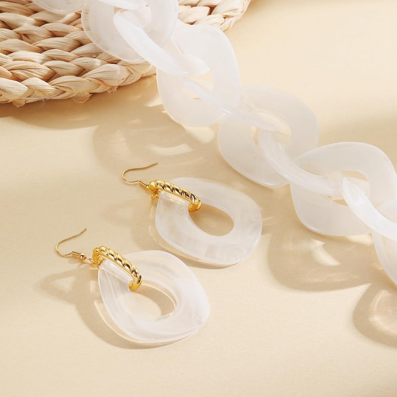 Bocar Statement Chunky Acrylic Cuban Choker Necklace Fashion Bib Collar Chain Necklace for Women(NK-10666) - Image 3